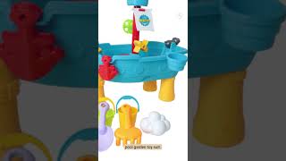 Children's Beach Water & Sand Play Table Set – 18-Piece Outdoor Activity Toy