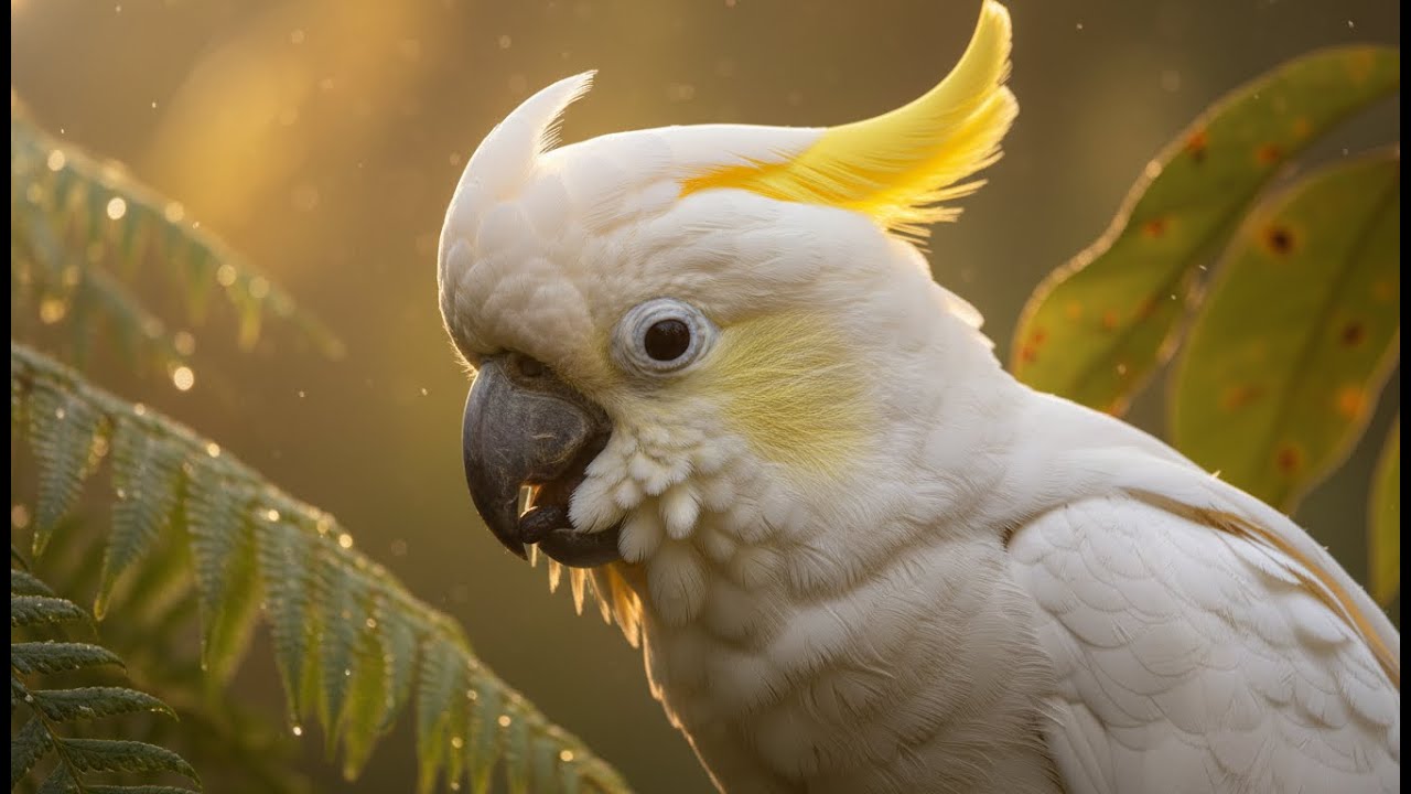 Sulphur-Crested Cockatoo Feeding ASMR: 8K Rainforest Sounds [Raw 3D Nature 2026]
