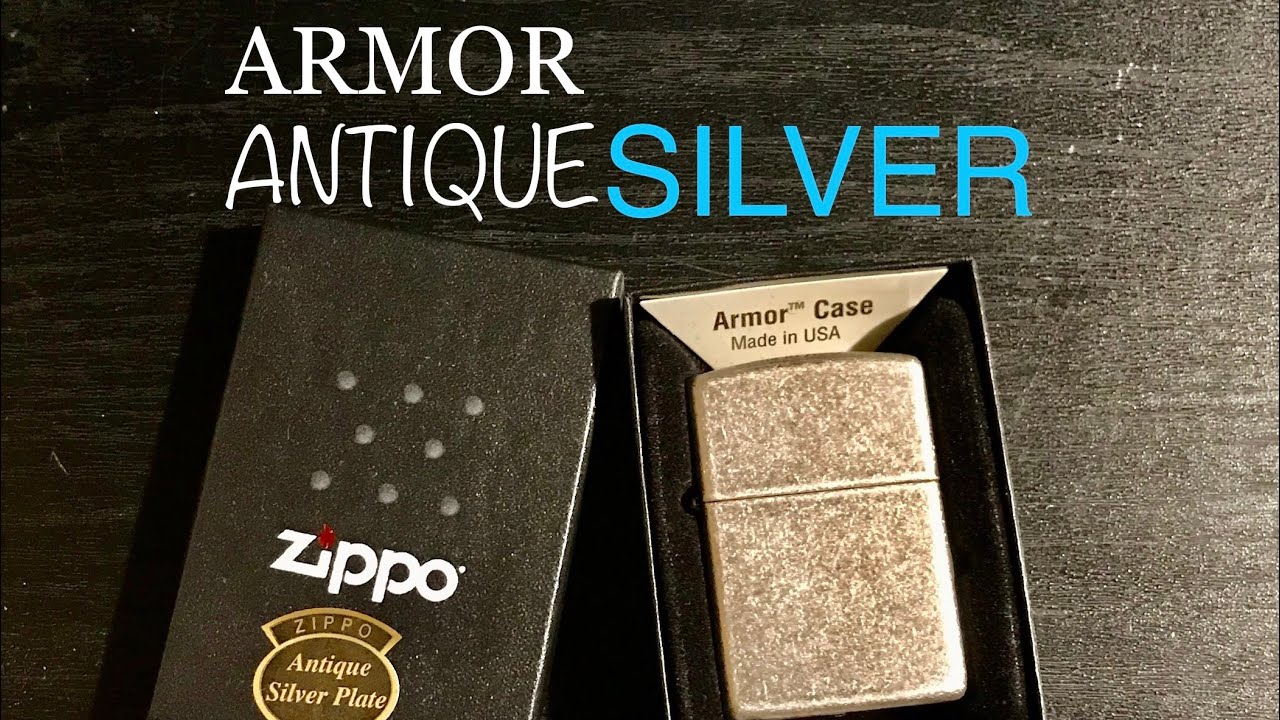  Zippo ZO28973 Armor Pocket Lighter, Antique Silver Plate :  Health & Household