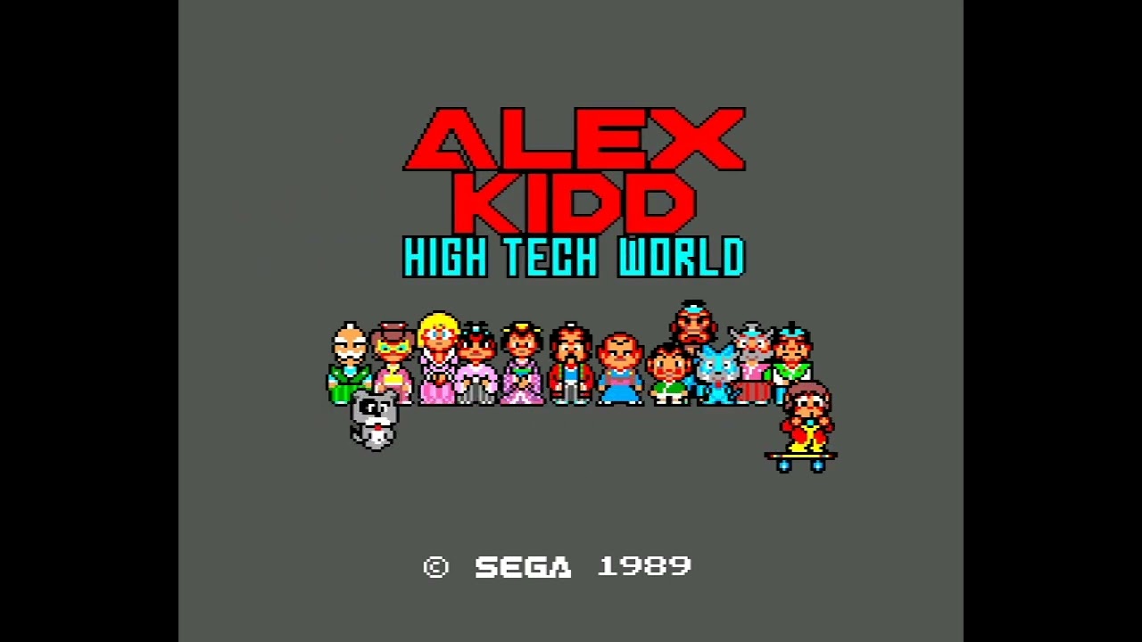 Alex Kidd: High Tech World (1989, Sega, Master System) - Title and Attract Screens