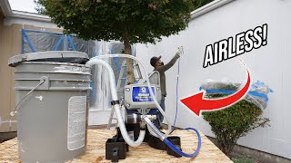 My First Time Using The Graco Airless Paint Sprayer Outside My House | DIY For Beginners!