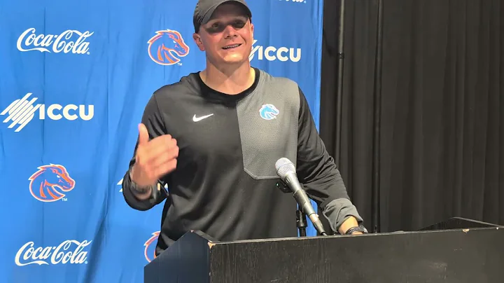 Boise State coach Spencer Danielson talks after 34-7 loss to South Florida.