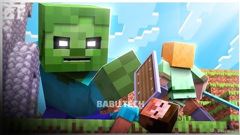 Alex saves Steve from Giant Zombie | Babu Tech | Prisma 3D Minecraft Animation