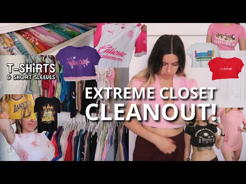 HUGE CLOSET CLEANOUT! Try on of everything in my closet!! Part 2: Short sleeve tops & T-shirts
