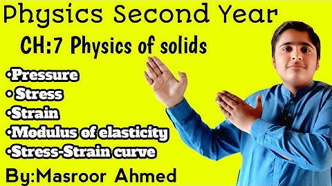 Physics Second Year|Chapter 7 Physics of solids|Introduction|Stress|Strain|Modulus of elasticity