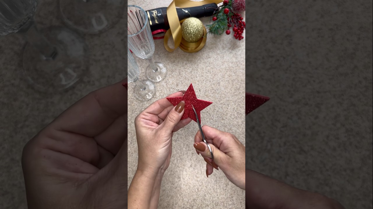 Decorating a Champagne Glass for New Year Celebration 🍾🥂 