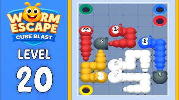 Worm Escape Cube Blast level 20 solution