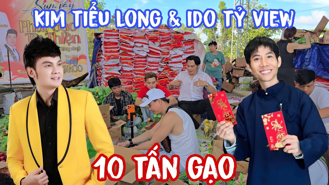 Kim Tiểu Long thực hiện lời hứa với Thầy Thím phát 10 tấn gạo cho bà con nghèo