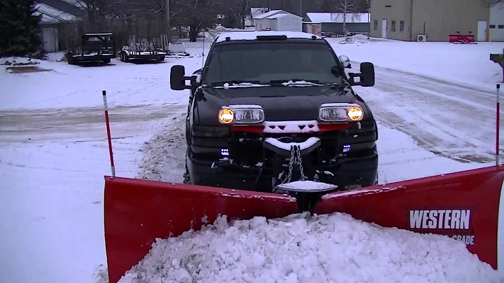 Snow Plowing Duramax Dually with Western MVP3 Plow