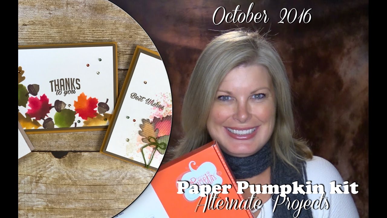 October 2016 Paper Pumpkin card kit Giveaway, & Alternate Card featuring Stampin Up paper mache