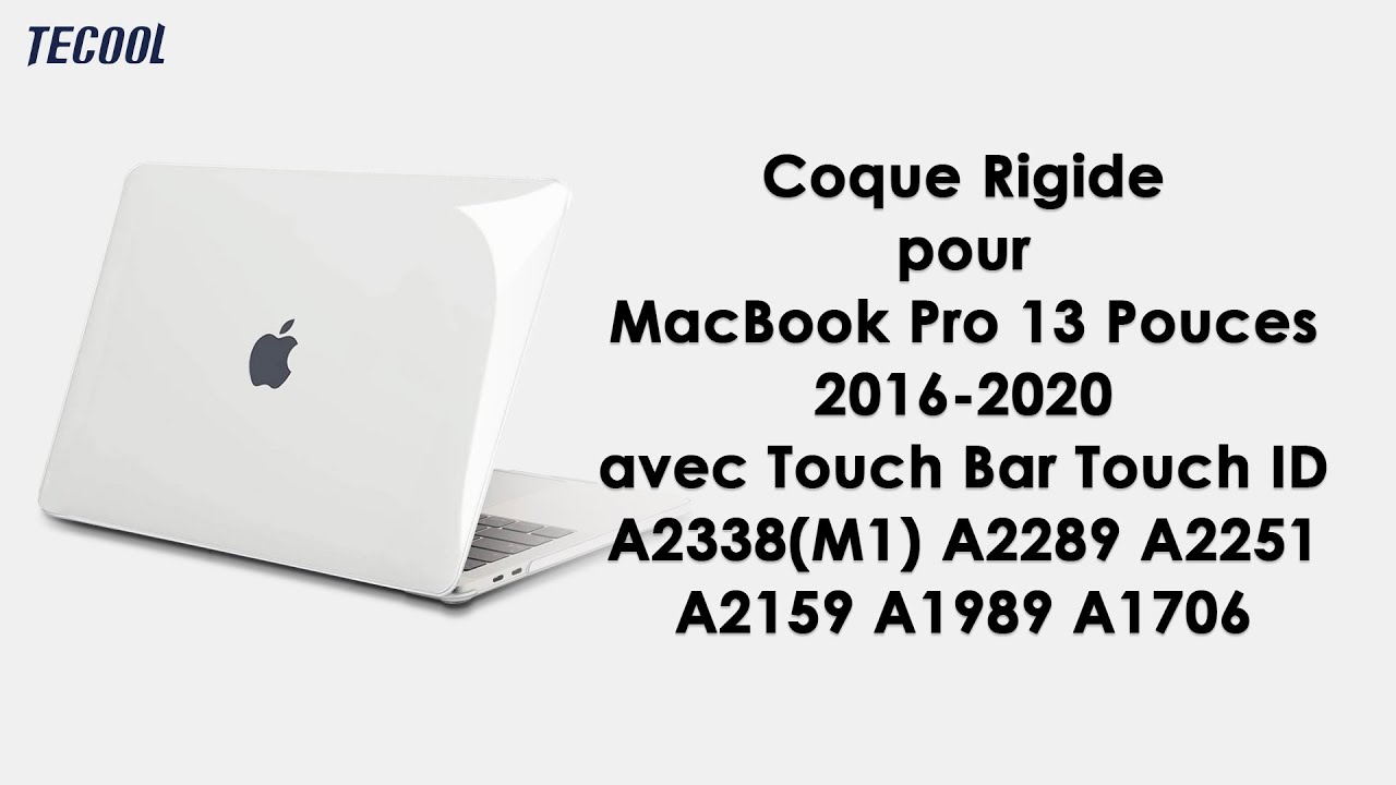 TECOOL Coque MacBook Pro 13 Pouces 2016-2020 (Modèle: A2338 M1/ A2289/  A2251/ A2159/ A1706/ A1989) 