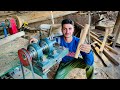 how to make wood round rod machine,by mhx max (part 1)