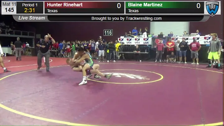 1152 Junior Men 145 Hunter Rinehart Texas vs Blaine Martinez Texas 2072846013