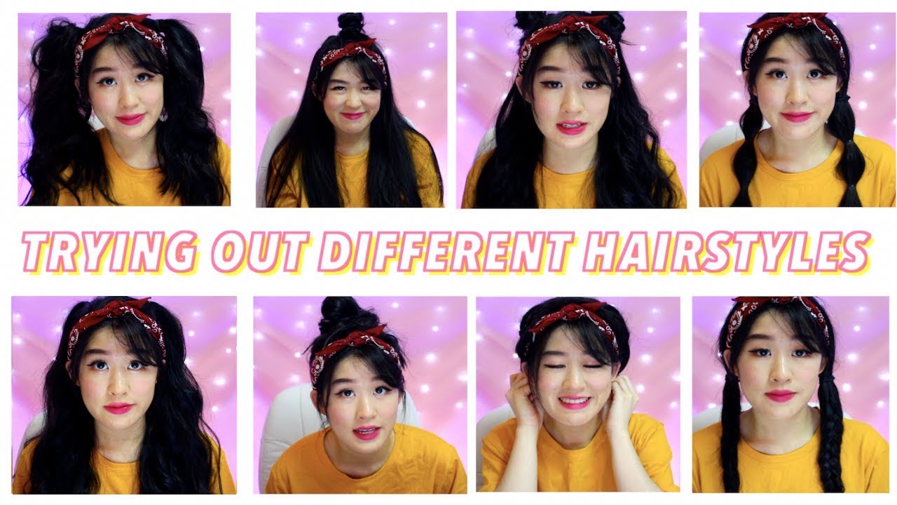 ATTEMPTING DIFFERENT HAIRSTYLES - YouTube