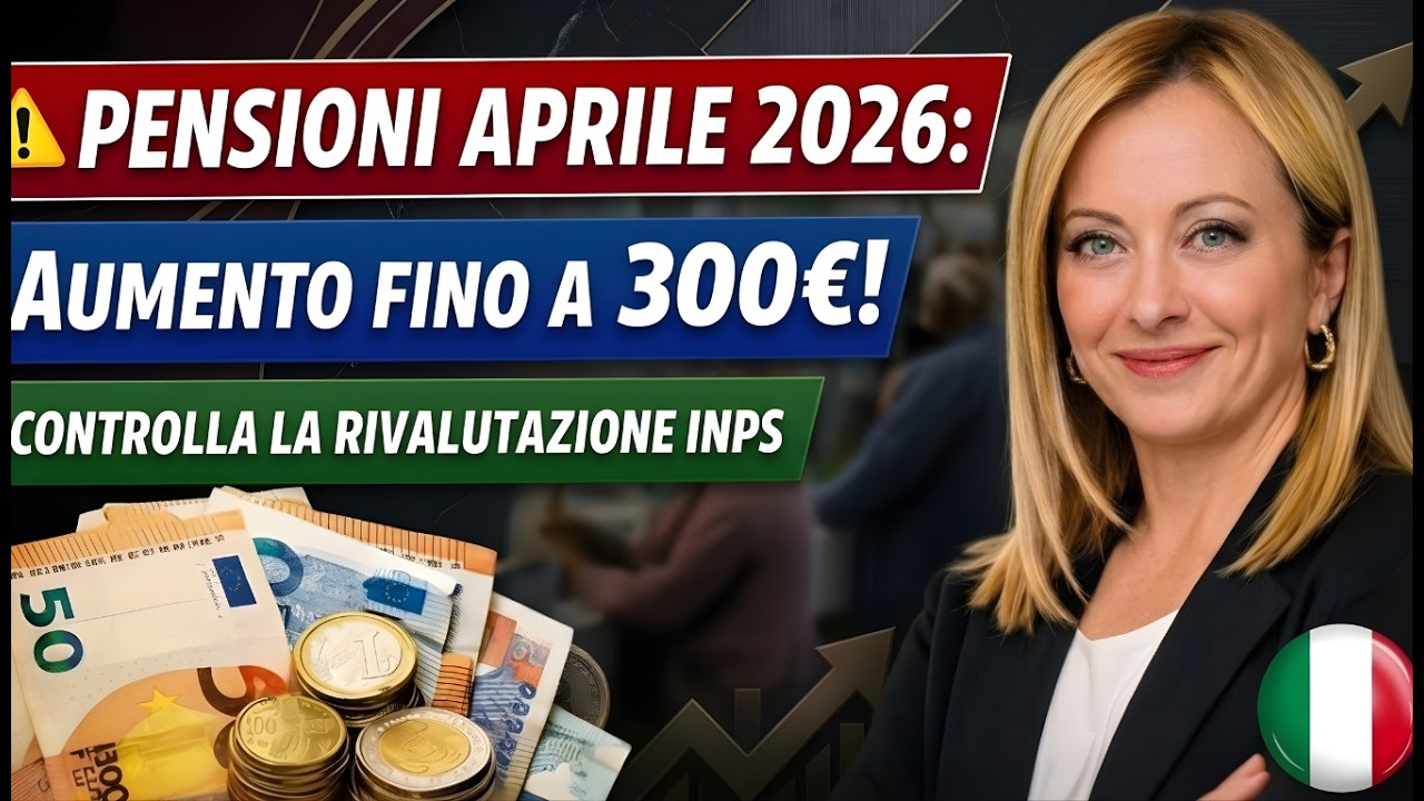 ⚠️ PENSIONI APRILE 2026: Aumento fino a 300€! Controlla la Rivalutazione INPS