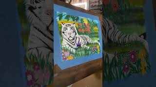 How it started was a marker Rendering! #faith #illustrator #whitetiger #painting #acrylic #god