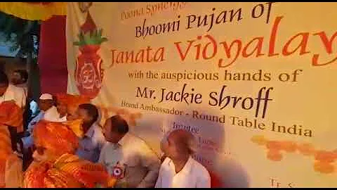 Jackie Shroff at bhoomipoojan of round table India school in Pune