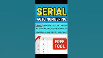 #shorts 👉 Excel Auto Serial Number in One Click | Free Excel Shortcut Tool 🔥 #excel #exceltips #vba