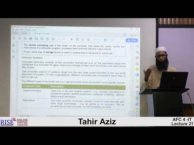 CA AFC 04 IT by Sir Tahir Aziz Lecture # 1