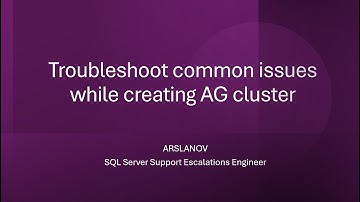 SNHA8: Troubleshoot common issues while creating AG cluster in SQL Server