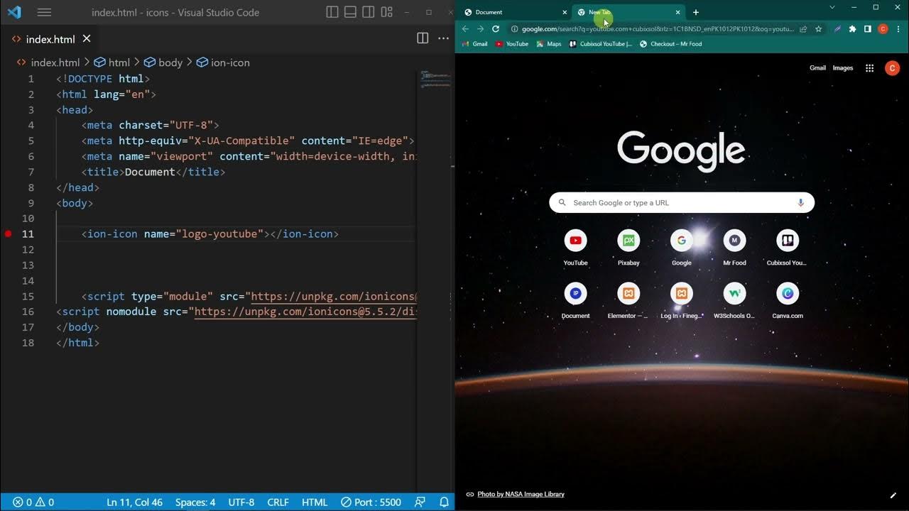 How to Add Social Media Icon Links in HTML and CSS - YouTube