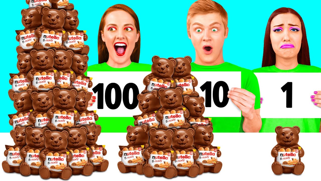 تحدي 100 طبقة من الطعام | المأجورون المطبخ مضحك DaGaDa Challenge