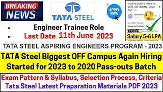 Tata Steel Recruitment 2023  CISCO Tata Steel Off Campus Drive