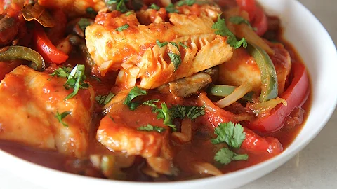 Skillet Cod with Tomatoes, Onions, and Peppers - C...
