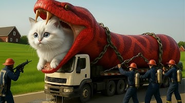 Brave Heroes Save Lonely Cat from Deadly Giant Python Attack!