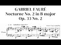 Gabriel faur nocturne no 2 in b major op 33 no 2 with sheet music