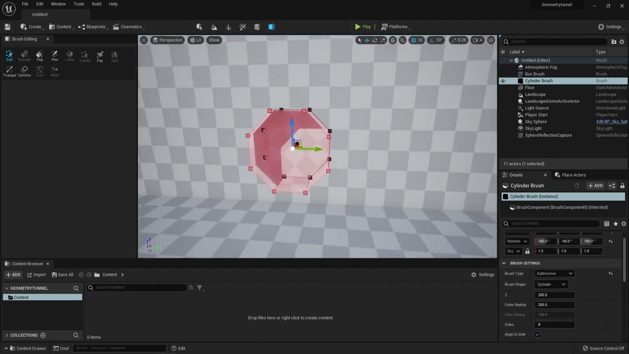 Unreal Engine Create Tunnel Quickly With Geometry For Beginners YouTube