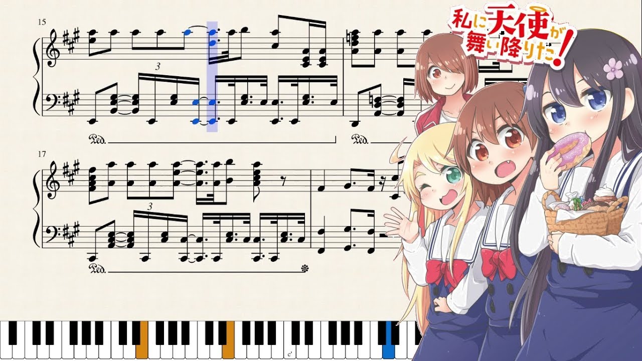 Watashi ni Tenshi ga Maiorita! ED Piano - Happy Happy Friends