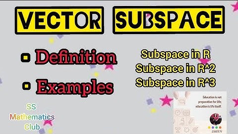 Vector Subspace||Subspace Example ||Linear Algebra||Short trick