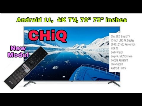 Télévision CHIQ 65H7 Android TV 65 4K Frameless Android  9.0,Bluetooth,chromcast,google assistant (16Go, 2Go) - Electro Mall