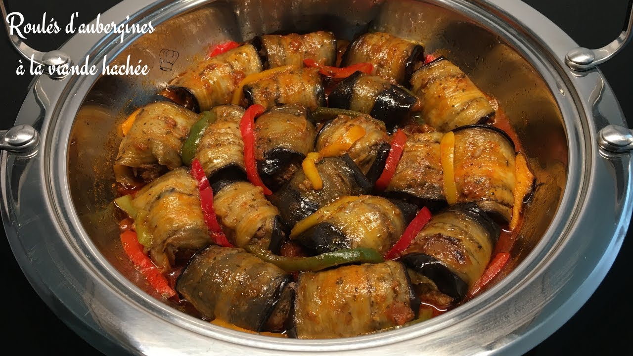 ROULÉS D'AUBERGINES À LA VIANDE HACHÉE - YouTube