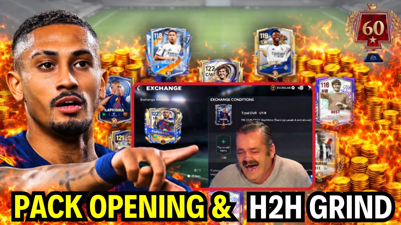 V 🏆 UTOTY RAPHINHA 🤯 PACK OPENING | Fc Mobile LIVE 100⭐'s Division Rivals Grind