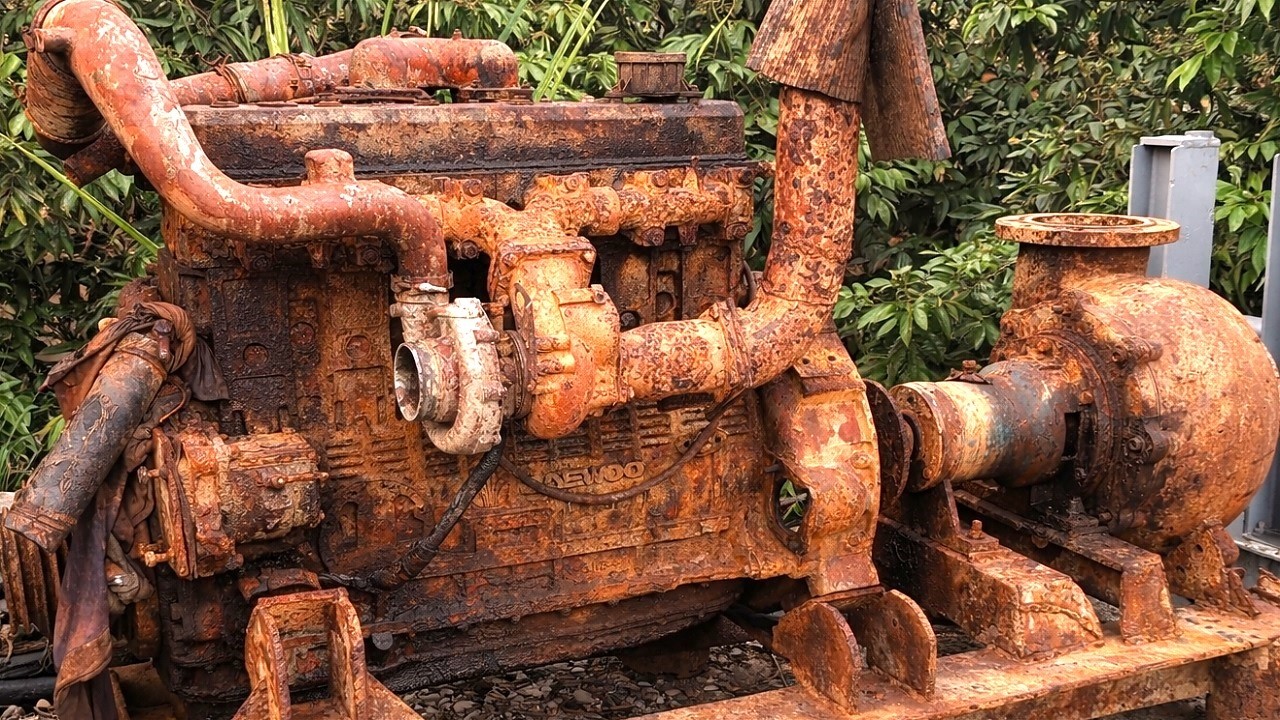Completely Restore The 6W Engine That Had Been Submerged In Water And ...