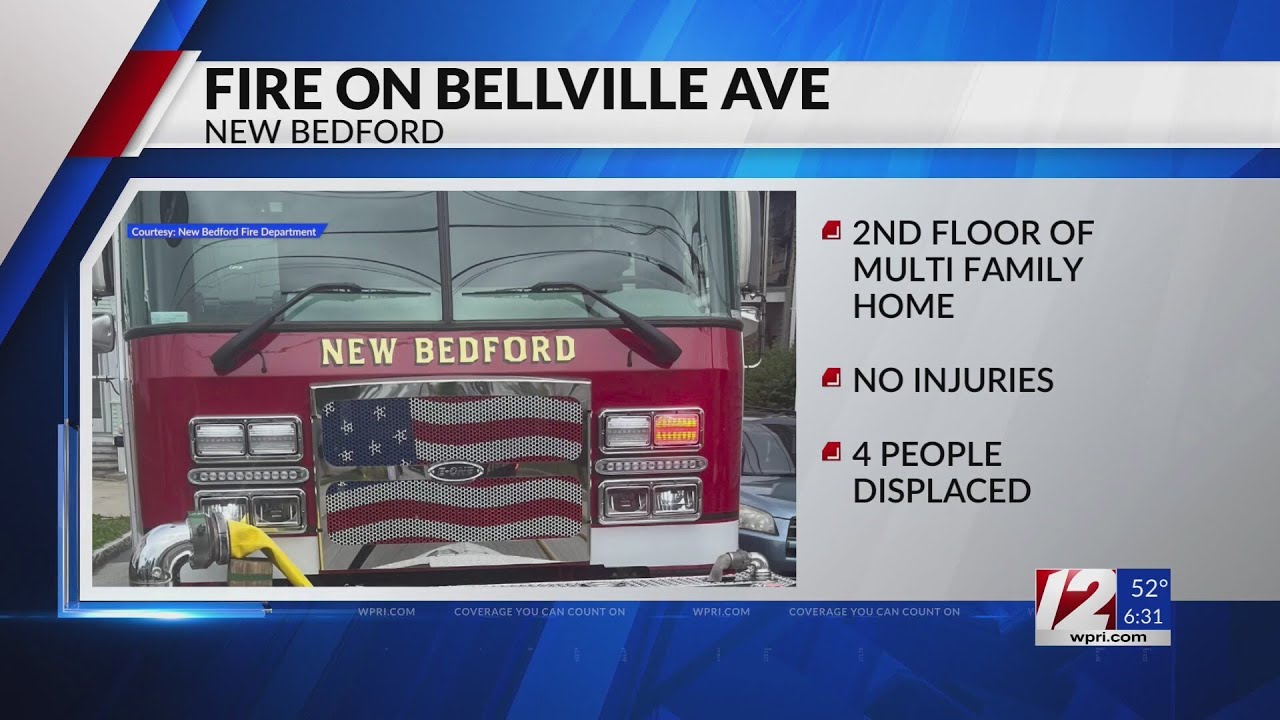 4 displaced in New Bedford house fire - YouTube