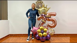 Como hacer un Bouquet de Globos con numeros grandes