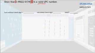 U3D1 UPC codes Class notes