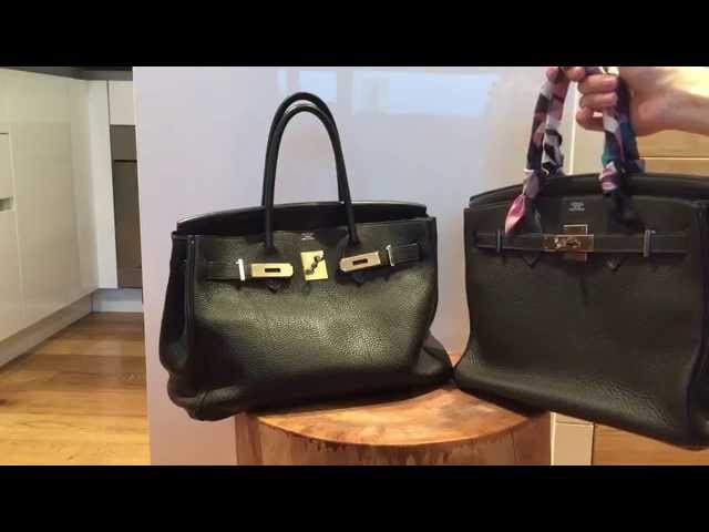 Hermes Birkin 30 Black with Silver Hardware Reveal, Comparison, What's in  my bag 