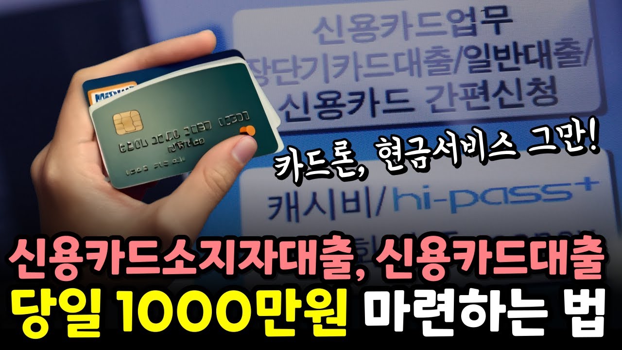 신용카드대출, 신용카드소지자대출 당일 목돈 1000만원 마련하는 방법! | Martynas Siaulys