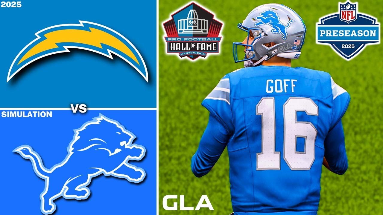 Lions vs. Chargers | Preseason HOF Game Simulation | 2025 - 2026 Updated Rosters | Madden 25 PS5