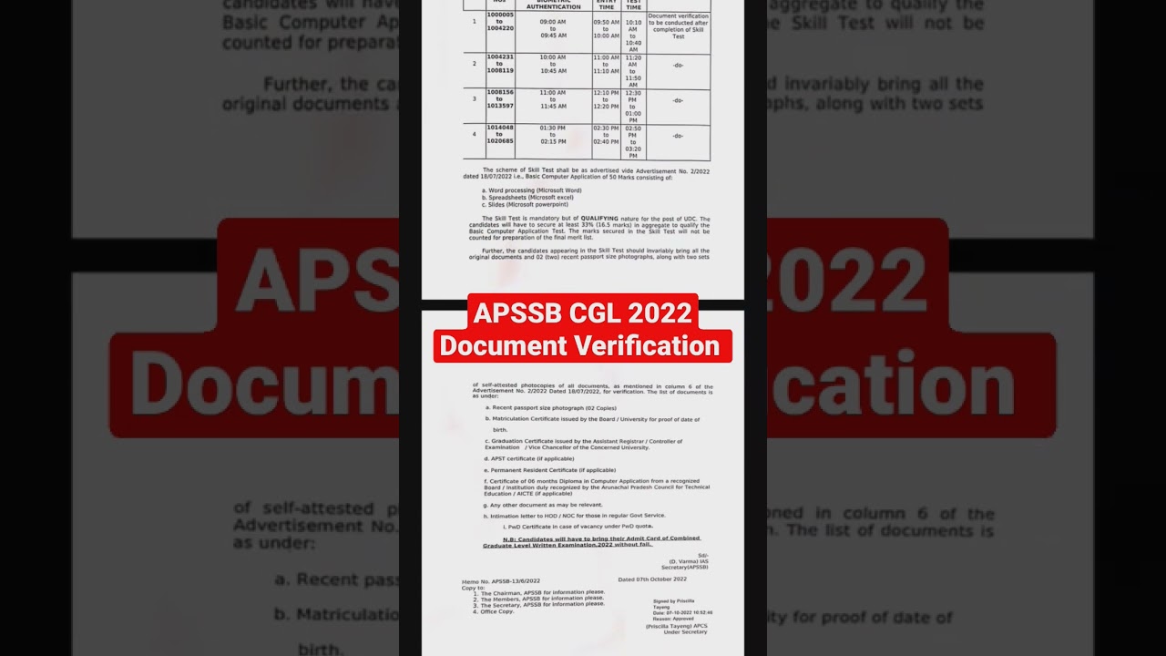 APSSB CGL 2022 Document Verification And Skill Test | APSSB CGL 2022 | APPSC Latest News Today