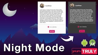 Night Mode | Dark Mode | Android 