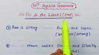 ?10th English Grammar ?Fill in the blanks (model paper) Explained