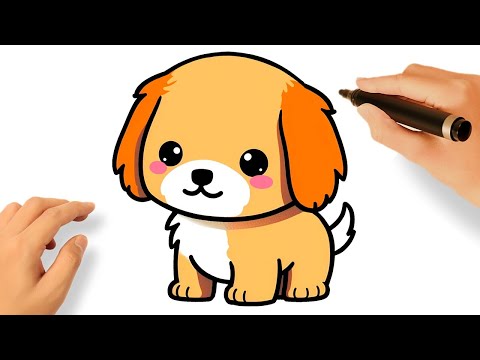 COMO Desenhar um CACHORRO malhado fofinho 