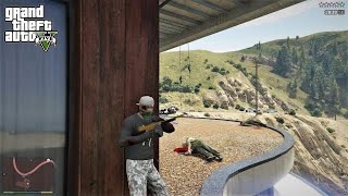 GTA 5 - Franklin's FIVE STAR COP BATTLE At DEVIN WESTON'S MANSION (GTA V Funny Moment)