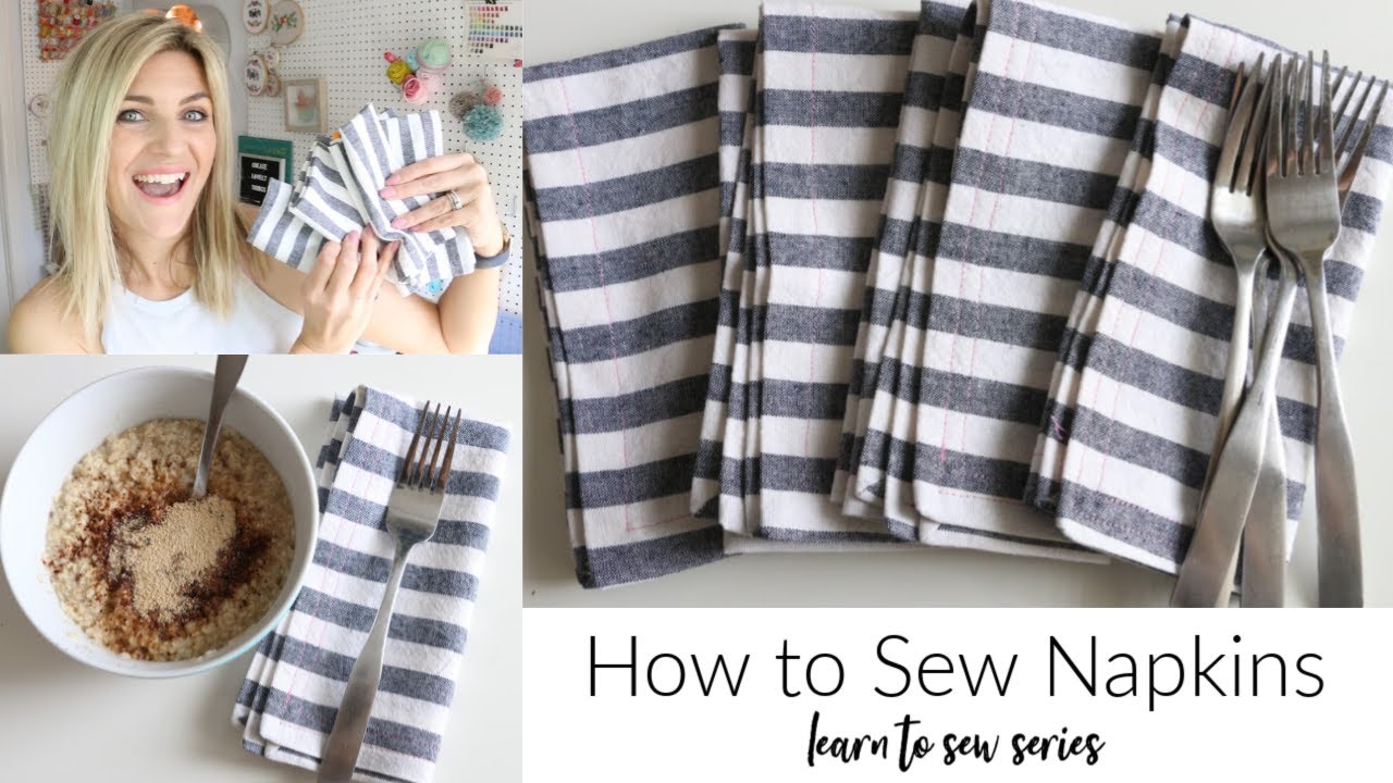 How to sew mitered corner napkins - Video tutorial — Sew DIY