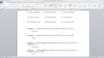 consumer math simple interest part 1